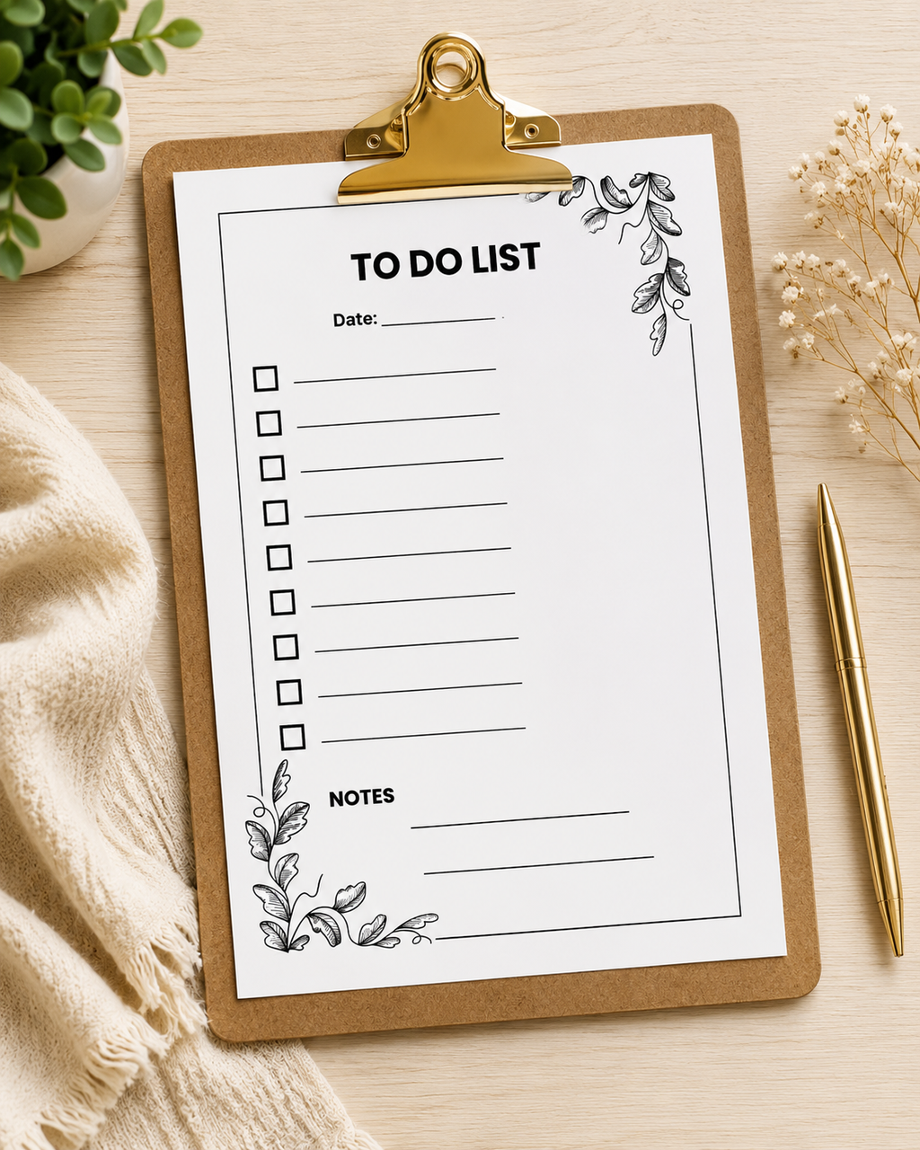 Minimal Daily To-Do List Printable